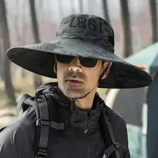 Men's Wide Brim Sun Protection Hat - MANDOTOS
