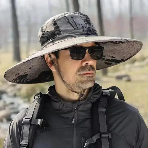 Men's Wide Brim Sun Protection Hat - MANDOTOS