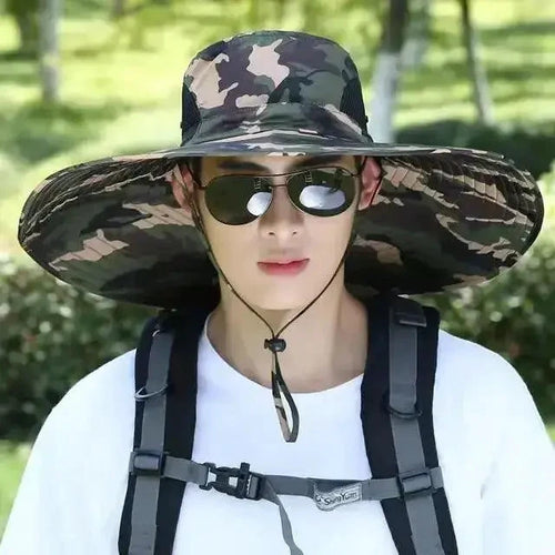 Men's Wide Brim Sun Protection Hat - MANDOTOS