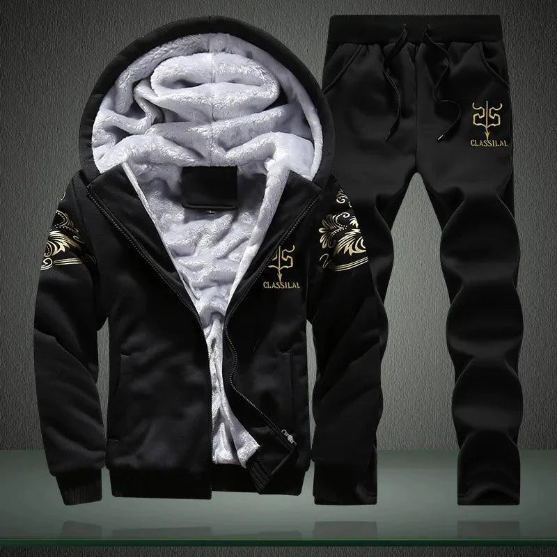Men's Winter Sports Set: Stylish, Warm 2-Piece Ensemble for Outdoor Adventures - MANDOTOS