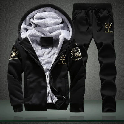 Men's Winter Sports Set: Stylish, Warm 2-Piece Ensemble for Outdoor Adventures - MANDOTOS