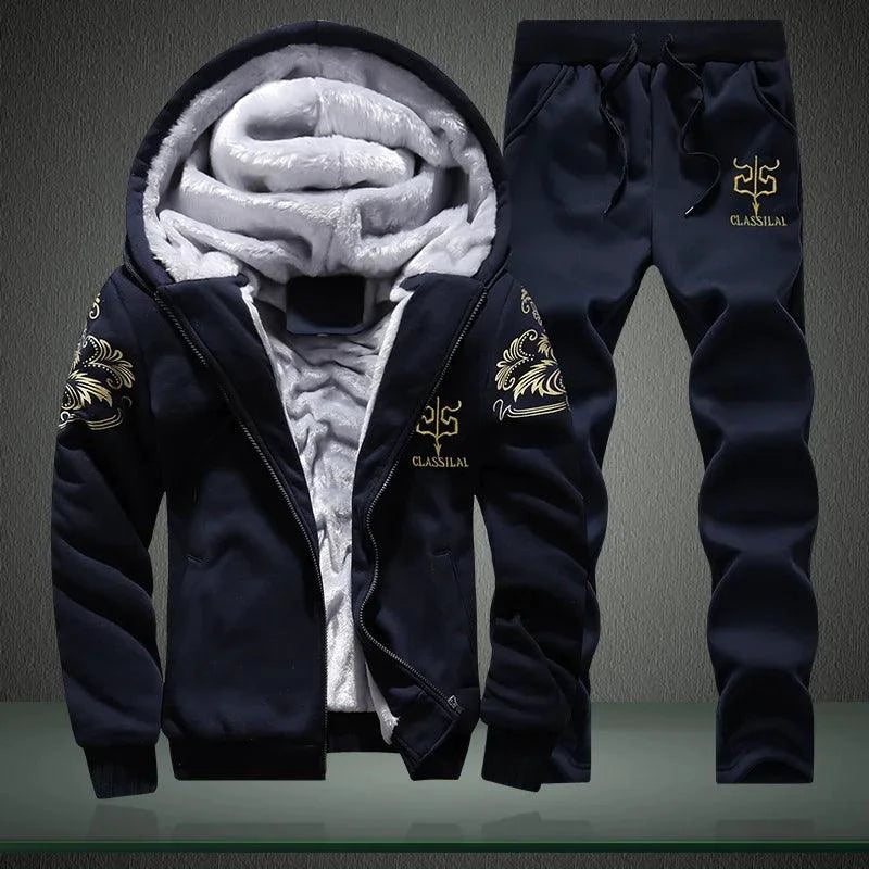 Men's Winter Sports Set: Stylish, Warm 2-Piece Ensemble for Outdoor Adventures - MANDOTOS