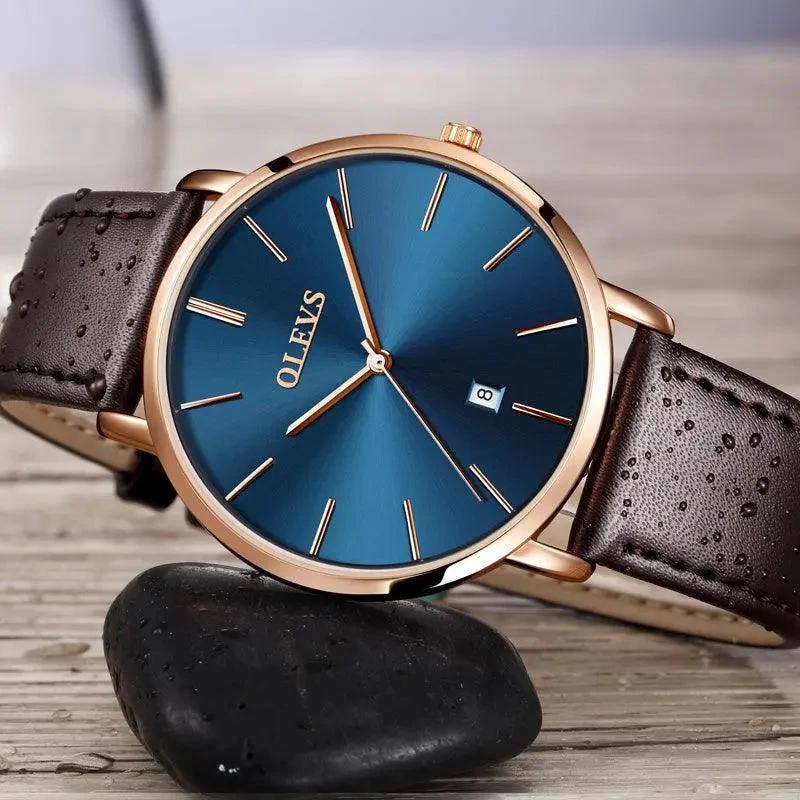 Mandotos men's watch with a sleek black dial and stainless steel band, stylish accessory for men.