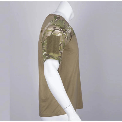Mens Camouflage Shirts Tees Tactical Combat Shirt Hunting Clothes Tops Workout Clothing Outdoor Breathable Camo T Shirt - MANDOTOS