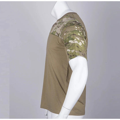 Mens Camouflage Shirts Tees Tactical Combat Shirt Hunting Clothes Tops Workout Clothing Outdoor Breathable Camo T Shirt - MANDOTOS