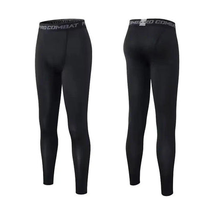 Mens Compression Pants Tights Cool Dry Leggings Sports Baselayer Running Tights Athletic Workout Active Shorts - MANDOTOS