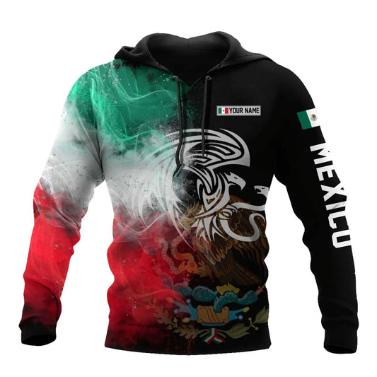 Mexico 3D Eagle Print Pullover Hoodie - Corduroy - MANDOTOS