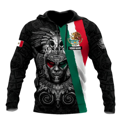 Mexico 3D Eagle Print Pullover Hoodie - Corduroy - MANDOTOS