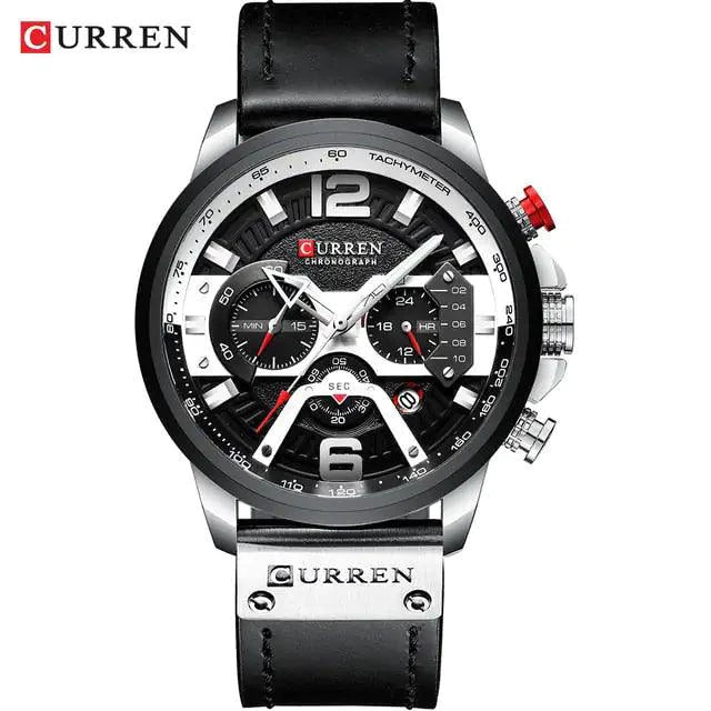 Military Leather Chronograph Wristwatch - MANDOTOS