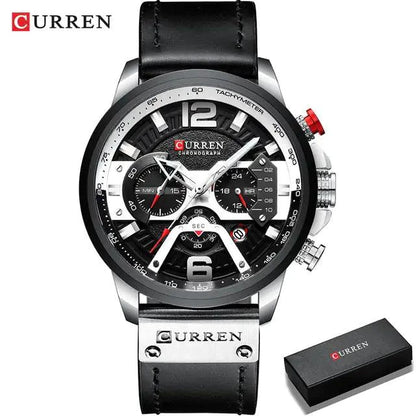 Military Leather Chronograph Wristwatch - MANDOTOS