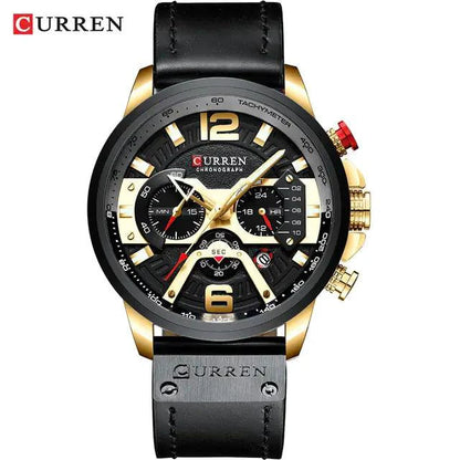 Military Leather Chronograph Wristwatch - MANDOTOS