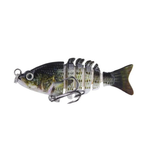Mandotos Mini Multi-Jointed Swimbait fishing lure showing realistic fish design and multiple jointed sections for smooth swimming motion.