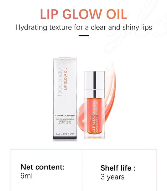 Mandotos moisturizing lip balm oil with plumping and exfoliating lip gloss, showcasing a glossy, smooth lip appearance.