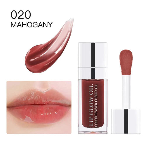 Mandotos moisturizing lip balm oil with plumping and exfoliating lip gloss, smooth and shiny lips in a sleek container.