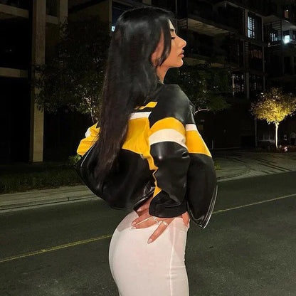 Mosaic Leather Jacket - MANDOTOS