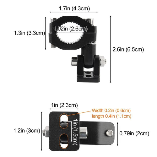 Mandotos motorcycle crash bars with foglight mounting brackets and highway bar for driving lights and spotlight installation.