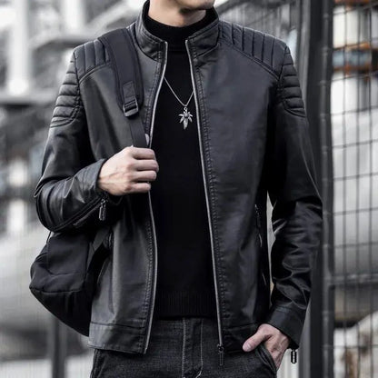Motorcycle Leather Jacket Men - MANDOTOS