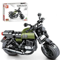 Mandotos motorcycle model educational toy with detailed plastic construction and vibrant colors for learning and play.