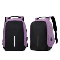 Mandotos water-resistant USB charging backpack with multiple compartments for laptop and notebook storage.