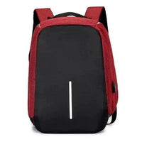 Mandotos water-resistant backpack with USB charging port, designed for laptops and notebooks, featuring multiple compartments and durable material.