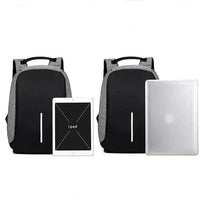 Mandotos multi-functional water-resistant backpack with USB charging port and compartments for laptop and notebooks.