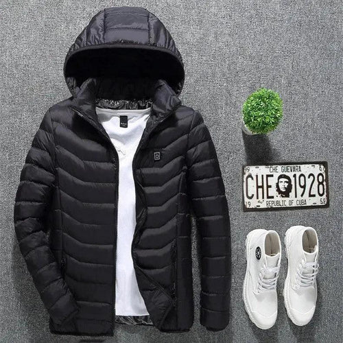 New Heated Jacket Coat USB Electric Jacket Cotton Coat Heater Thermal Clothing Heating Vest Men's Clothes Winter - MANDOTOS