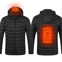Mandotos men's heated jacket with USB electric heater, cotton thermal coat, winter heating vest for cold weather.