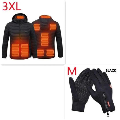 New Heated Jacket Coat USB Electric Jacket Cotton Coat Heater Thermal Clothing Heating Vest Men's Clothes Winter - MANDOTOS
