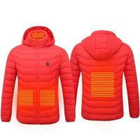 Mandotos men's heated jacket with USB electric heating, cotton thermal coat and vest for winter warmth and outdoor warmth.
