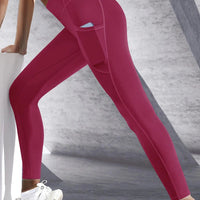 Mandotos high waist women's stretch yoga leggings with pockets, push-up design, suitable for fitness, running, and sports activities.