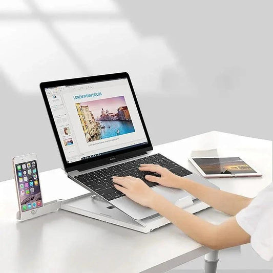 "New Laptop Stand Multifunctional Folding Lift Portable Laptop Stand Monitor Increase Rack Aluminum Alloy Base - MANDOTOS"