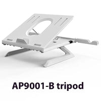 Mandotos multifunctional portable laptop stand with folding lift, aluminum alloy base, and monitor riser for ergonomic workspace.