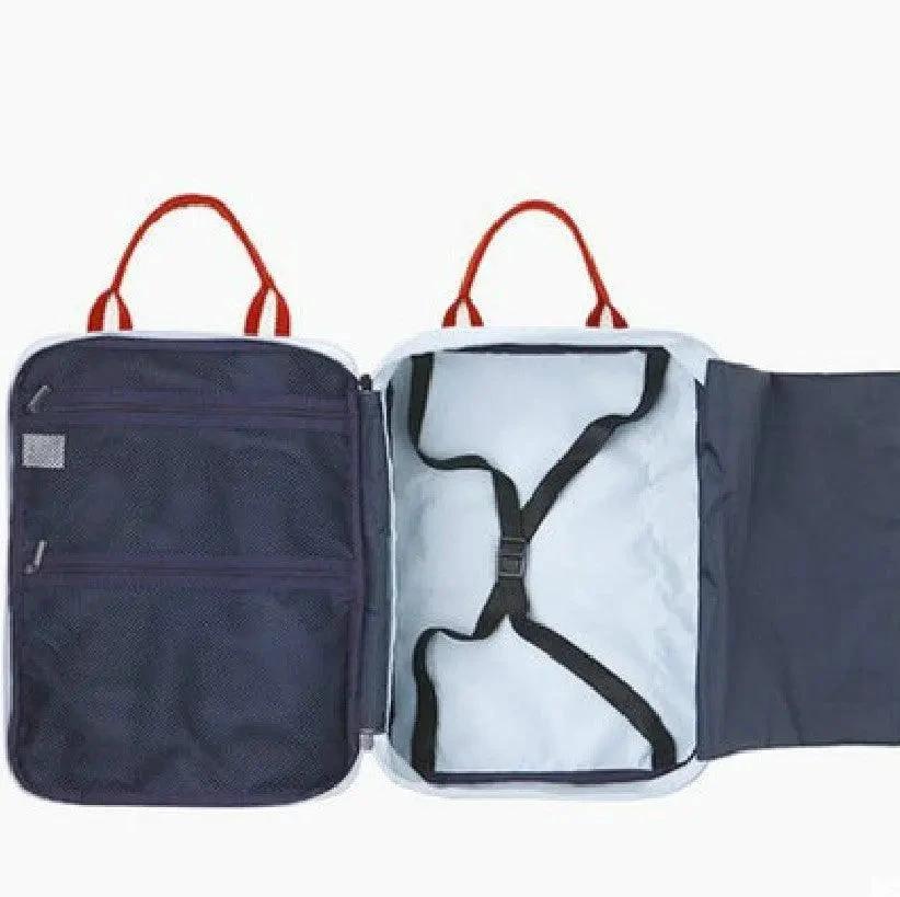 Mandotos men's and women's large capacity waterproof luggage and business bags with multiple compartments and sleek design.