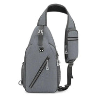 Mandotos men's multifunctional canvas shoulder crossbody bag with adjustable strap and multiple compartments for everyday use.