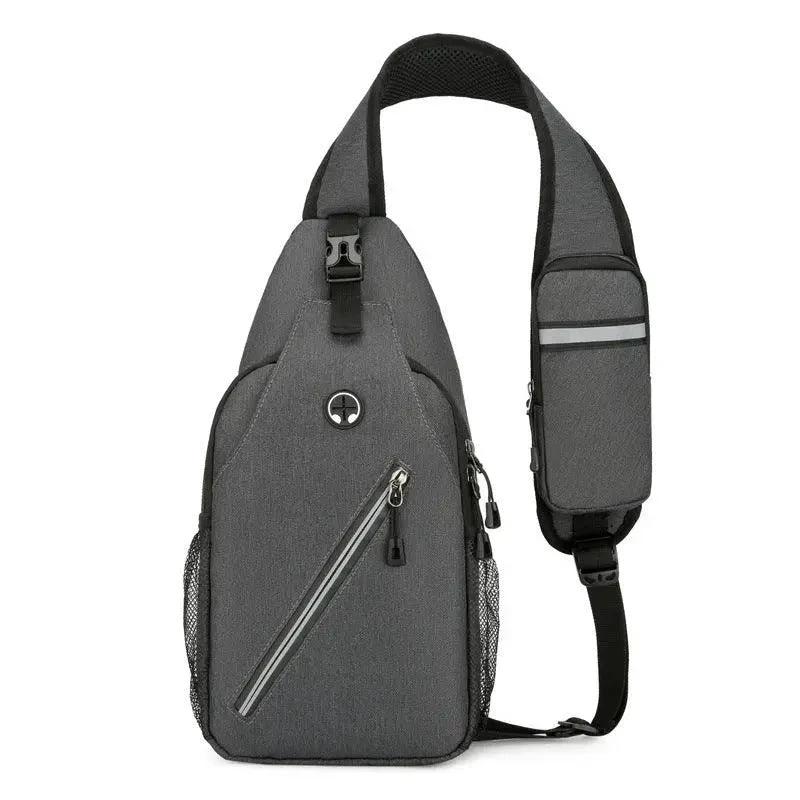 Mandotos men's multifunctional shoulder crossbody bag made of durable canvas with multiple compartments and adjustable strap.