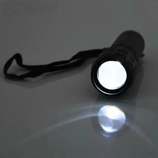 Mandotos Night Rider LED front light attached to a bicycle, providing bright, high-visibility illumination for safe night riding.