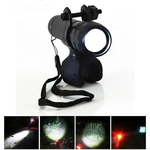 Mandotos Night Rider LED front bike light with high-visibility brilliance illuminating the path at night.