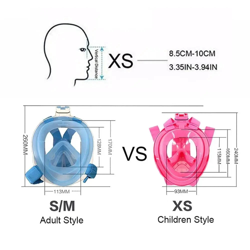 OceanView Full Face Snorkel Mask with 180° Visibility and Anti-Fog Technology - MANDOTOS