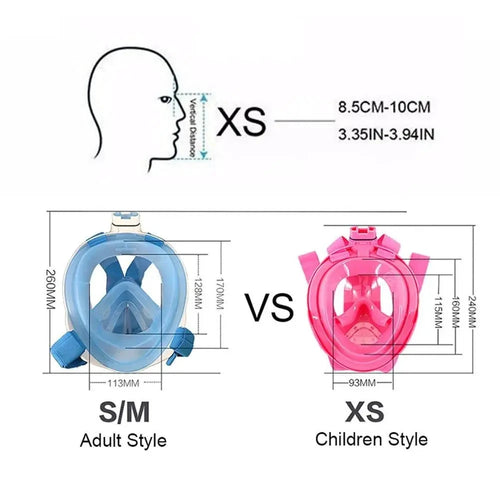 OceanView Full Face Snorkel Mask with 180° Visibility and Anti-Fog Technology - MANDOTOS