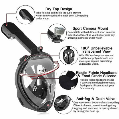 OceanView Snorkel Mask with 180° Panoramic Vision for Unforgettable Underwater Adventures - MANDOTOS