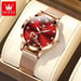 OLEVS Luxury Fashion Ladies' Watches Rose Gold Top Brand Original Quartz Watch for Women Stainless Steel Mesh Strap Love Dial MANDOTOS