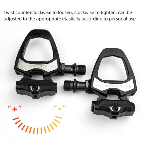 Mandotos ONIRII PD-06 Carbon Lock Pedals for cycling, showcasing lightweight carbon construction and secure locking mechanism.
