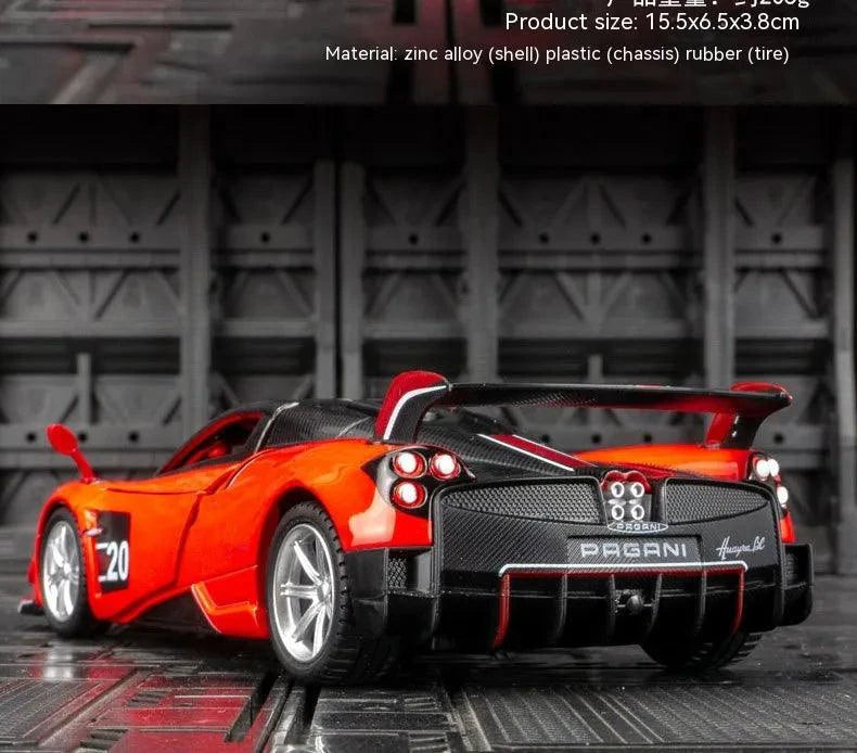 Mandotos Pagani Fengshen Sport model replica car with detailed exterior, showcasing sleek design and vibrant blue color.