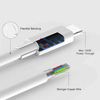 Mandotos 60W USB C to USB Type C fast charge and data cable in black and white, available in 1m, 2m, and 3m lengths.