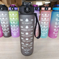 MandOTOS PeakHydrate motivational water bottle with colorful design and leak-proof lid for active hydration.