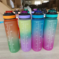 Mandotos PeakHydrate motivational water bottle with inspiring quote and leak-proof design, ideal for fitness and hydration.
