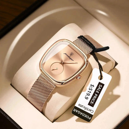 POEDAGAR Luxury Fashion Elegant Ladies Watch Waterproof Watch for Woman Mesh Stainless Steel Quartz Women's Watches Female Reloj - MANDOTOS