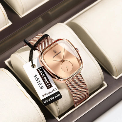 POEDAGAR Luxury Fashion Elegant Ladies Watch Waterproof Watch for Woman Mesh Stainless Steel Quartz Women's Watches Female Reloj - MANDOTOS