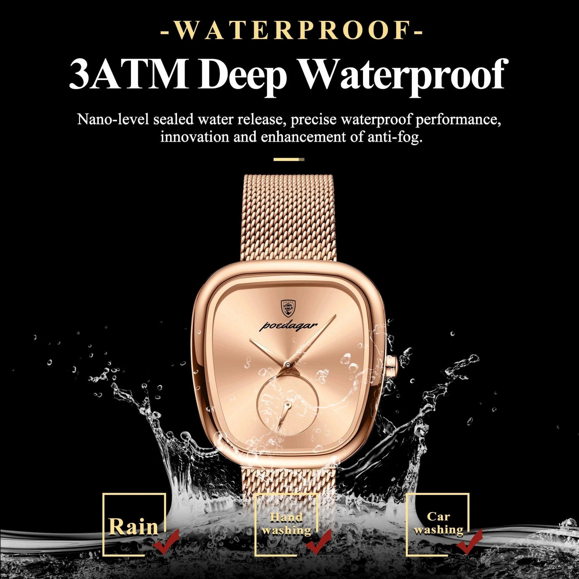 POEDAGAR Luxury Fashion Elegant Ladies Watch Waterproof Watch for Woman Mesh Stainless Steel Quartz Women's Watches Female Reloj - MANDOTOS