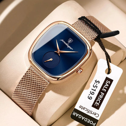 POEDAGAR Luxury Fashion Elegant Ladies Watch Waterproof Watch for Woman Mesh Stainless Steel Quartz Women's Watches Female Reloj - MANDOTOS